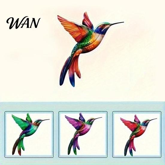 2D Acrylic Bird Art 4 Pcs Hummingbird Wall Colorful Garden Birds Sculpture Outdoor Fence Nature-inspired Decoration Hanging Ornaments for Yard Living