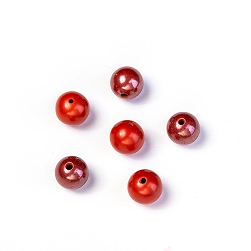 Rohcinnabar Perlen mit hohem Gehalt - Unpolierte runde Perlen