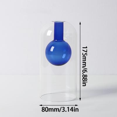 Alien Colored Glass Vase Double Glass Container Hydroponic Flower Vase