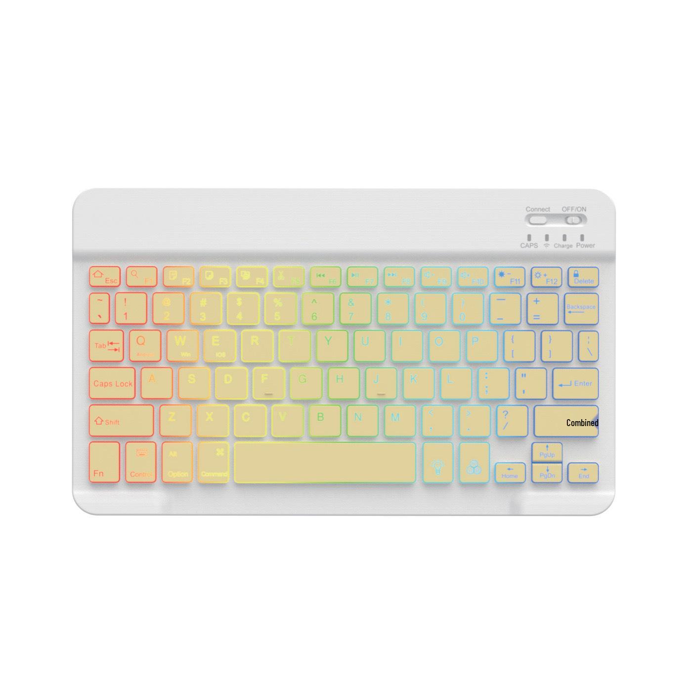 

10-Inch Bluetooth Wireless Keyboard with Seven-Color Backlight, Three-System Compatibility