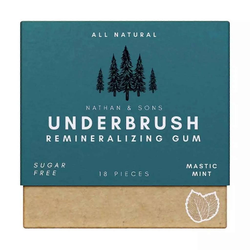 Natural Remineralizing Chewing Gum with Organic Xylitol & Erythritol, Chicle, Mastic, Spruce Gums - 18 Pieces for Oral Health