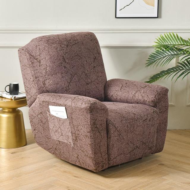 Printed Elastic Recliner Sofa Cover Soft Stretch Single Sofa Covers For Living Room Pets Kid Split Functional Lounger Chair Case