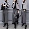Women's Autumn and Winter Plus Size Two-piece Pants Woolen Short Jacket Wide-leg Pants Casual Fashion Suit Women