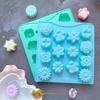 1Pcs Kitchen Handmade Baking Tool Mini 14 Cavity 7 Small Flower Shaped Candy Chocolate Cookies Silicone Mold