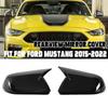 For Ford Mustang 15~2021 Glossy Black Horn Style Rearview Side Mirror Cover Caps