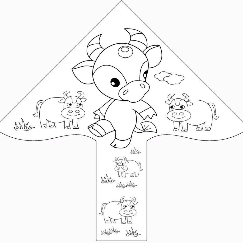 Twelve Zodiac Hand-Painted DIY Coloring Kites for Kids - High-Value Handmade Graffiti Kites Pack