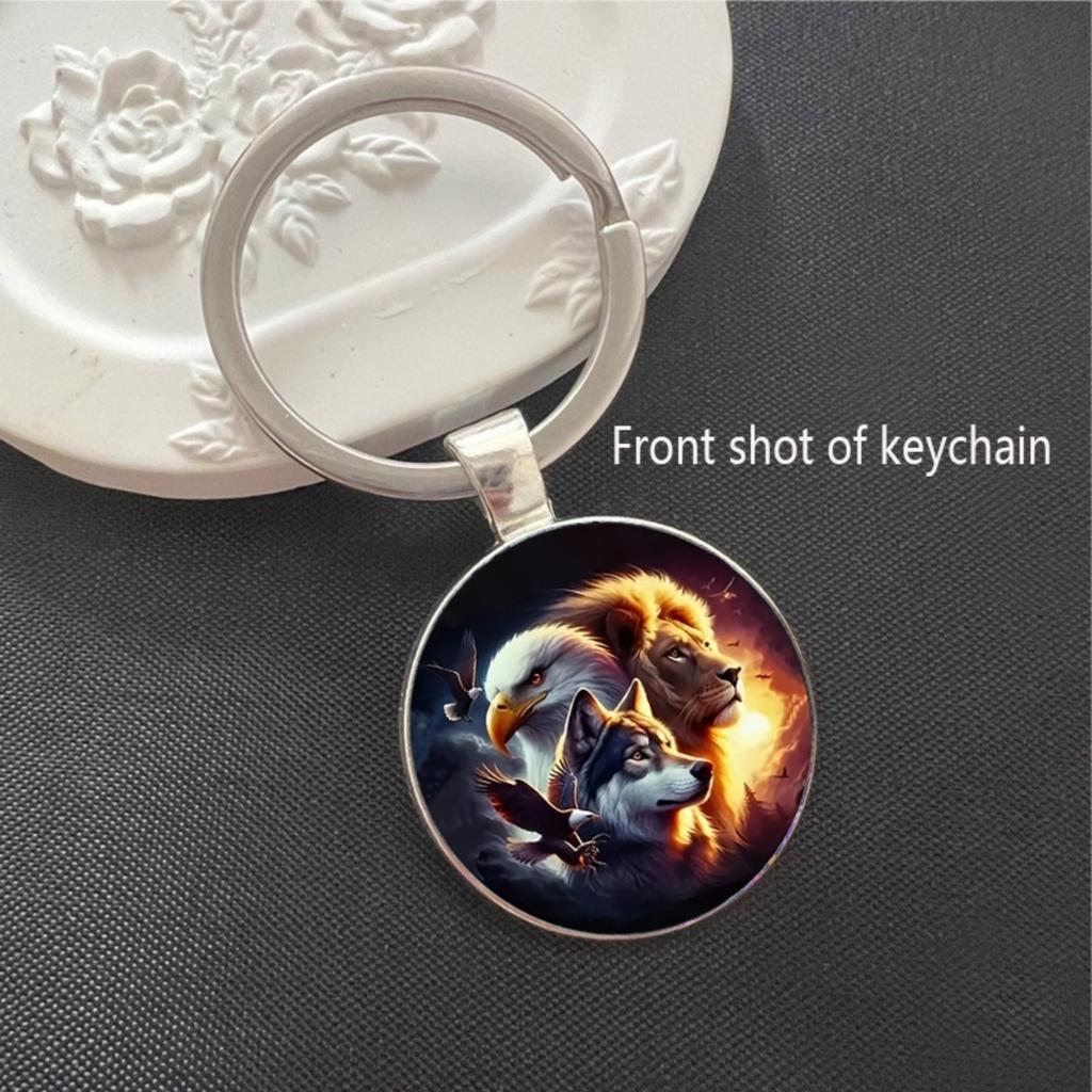 Mode legering nyckelring hänge rund metall nyckelring