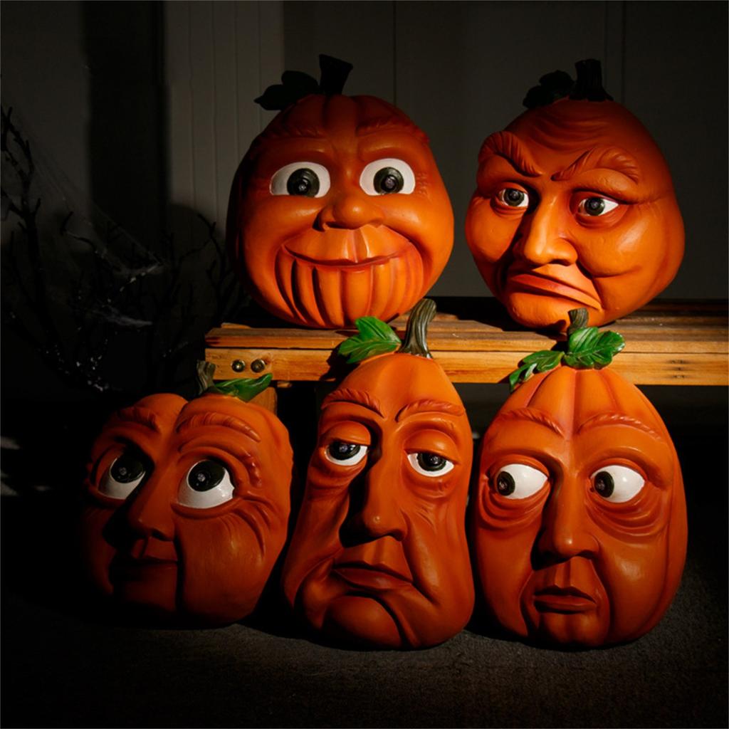 Halloween Jack-o'-lantern Decorations New Resin Luminous Wall Elves Beautiful Scene Decoration Props(bring Two AA Batteries)