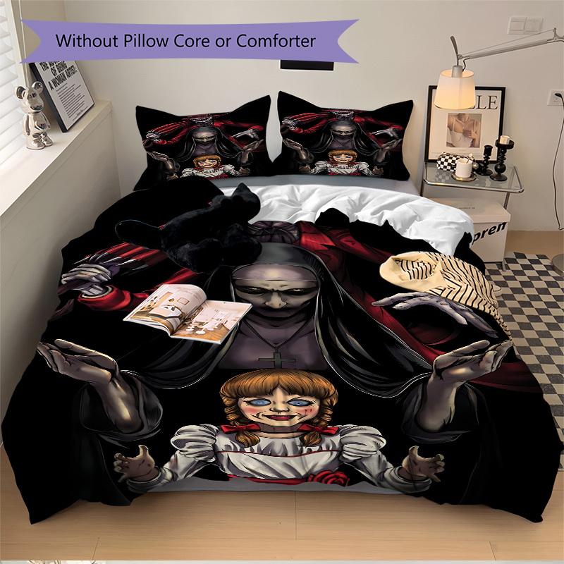 3pcs Annabelle, Horror Bedding Set: Perfect for Bedroom or Guest Room. Soft and Comfortable with No Core Included yy251031007