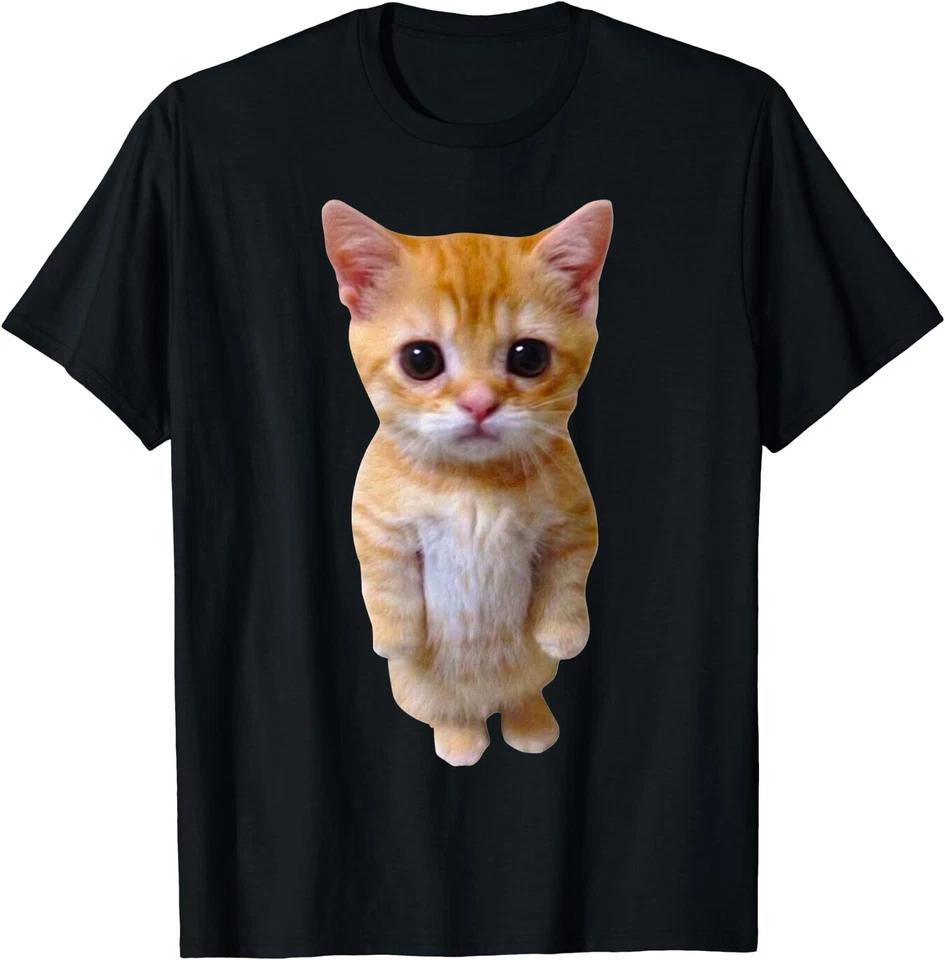 Fun Meme Sad Crying Cat Printed Women Men Casual T-Shirt Harajuku T Shirts Casual Fashion Tees Clothes Short Sleeve Daily Wear