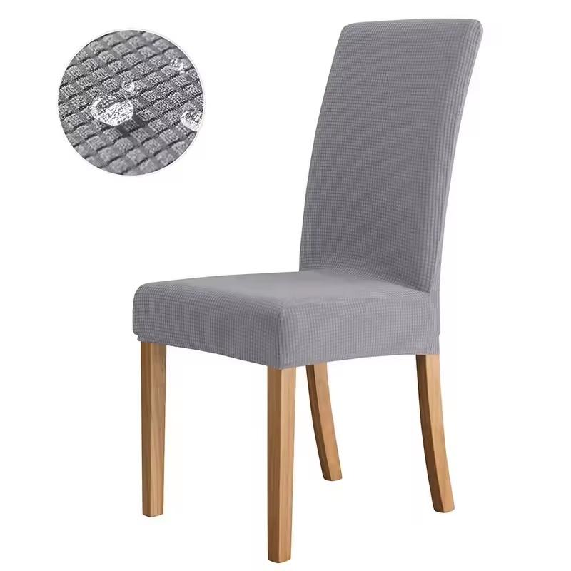Waterproof Jacquard Adjustable Chair Cover Solid Dining Table Backrest Stool Cover Spandex for Home Dining Room Banquet Hotel