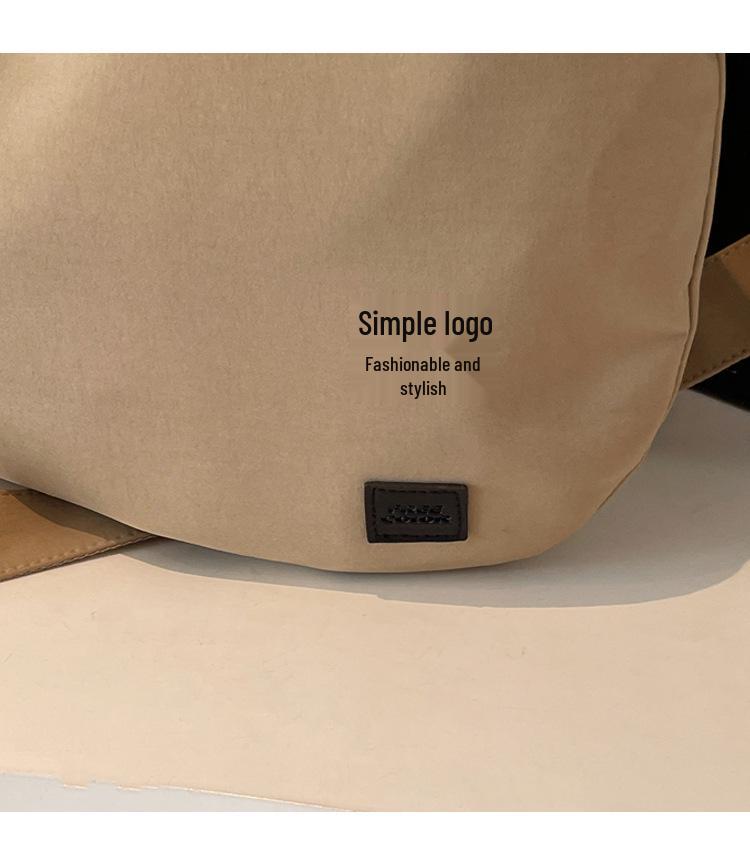 2026 Chic Japanese Workwear Style Solid Color Women's Casual Handbag - Drawstring Fashion Single Shoulder Crossbody Bag