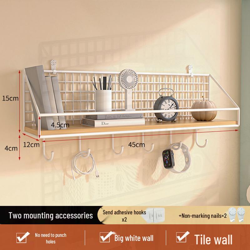 Lochfreies Lagerregal zur Wandmontage: Schlafsaal & Schlafzimmer Organizer Regal