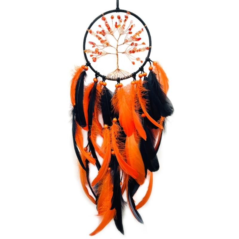 

Elegant Crystal Feathered Dreamcatchers with Life Tree for Serenities Halloween Festival Parties Wall Hanging Ornament 1