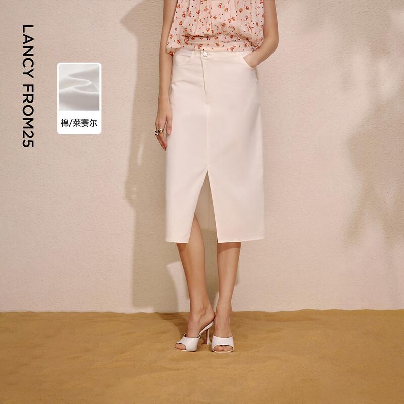 LANCY 25 Artist Series Asymmetric Denim Skirt M