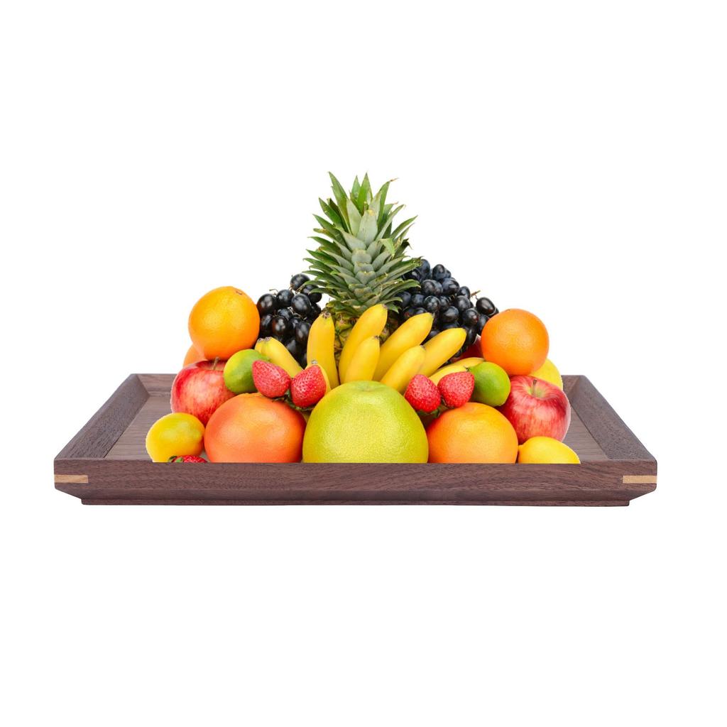 Drewniana Taca Kwadratowa Czarny Orzech Retro Chińska Dekoracyjna Taca Serwingowa na Naczynia