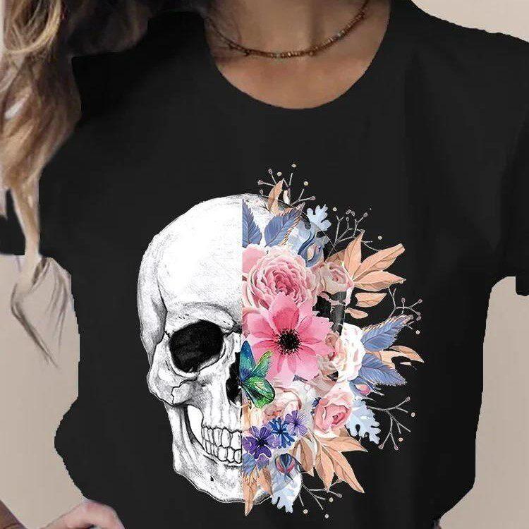 Hot Cartoon Graphic Tshirt Casual Short Sleeve Skull Butter Graphic Tshirt Highend Luxury Unisex Style Both Of Unisex And Unisex