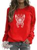 Butterfly Print Animal Round Neck Women's Hoodie