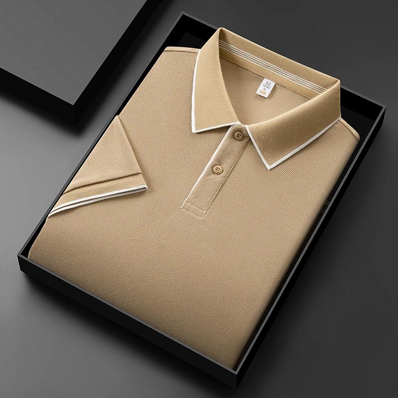 Men's Business Casual Short Sleeved Shirt Solid Color Polo Shirt Fashionable Breathable Comfortable Versatile Top