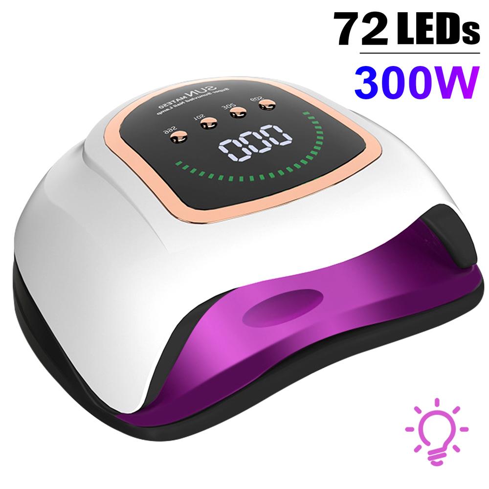 

300 Вт 72 бусины УФ светодиодная лампа для ногтей профессиональная сушилка для ногтей лампы для сушки с большим сенсорным экраном лампы для сушки гель-лака EU