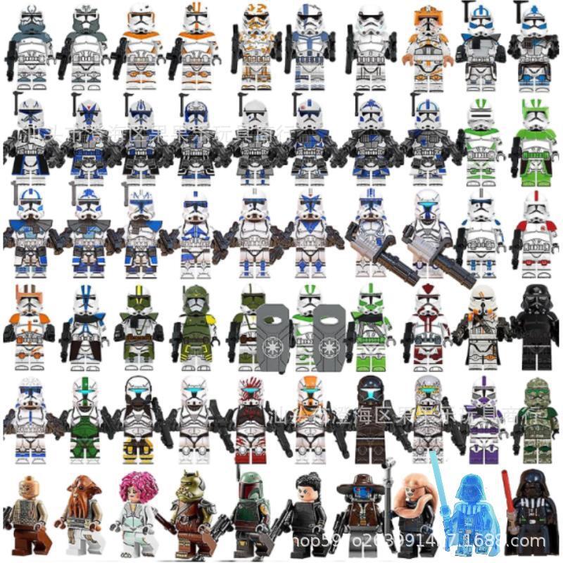 MOC Star Wars Série Stavebnice Mini Kostky DIY Akční Figurky se Zbraněmi Vzdělávací Hračky Sada 60 Stylů