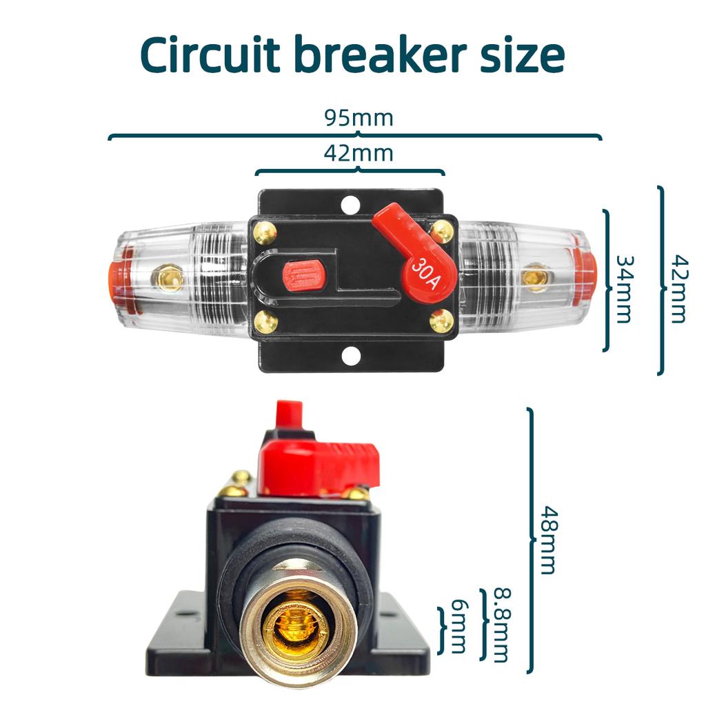 12v-48v Circuit Breaker 30a To 300a Power Protection Fuse Reset Waterproof Car Boat 300a 200a 150a 100a 50a 40a Fuses4