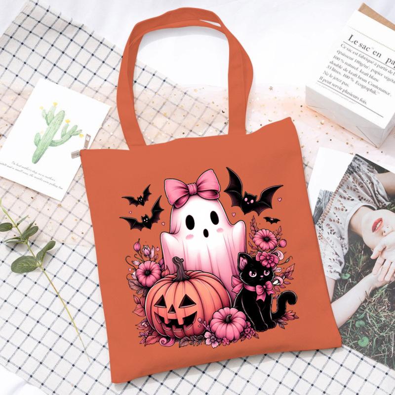 Halloween Halloween Printed Canvas Bag Lazy Style Trend Student Leisure Shoulder Bag Large Capacity