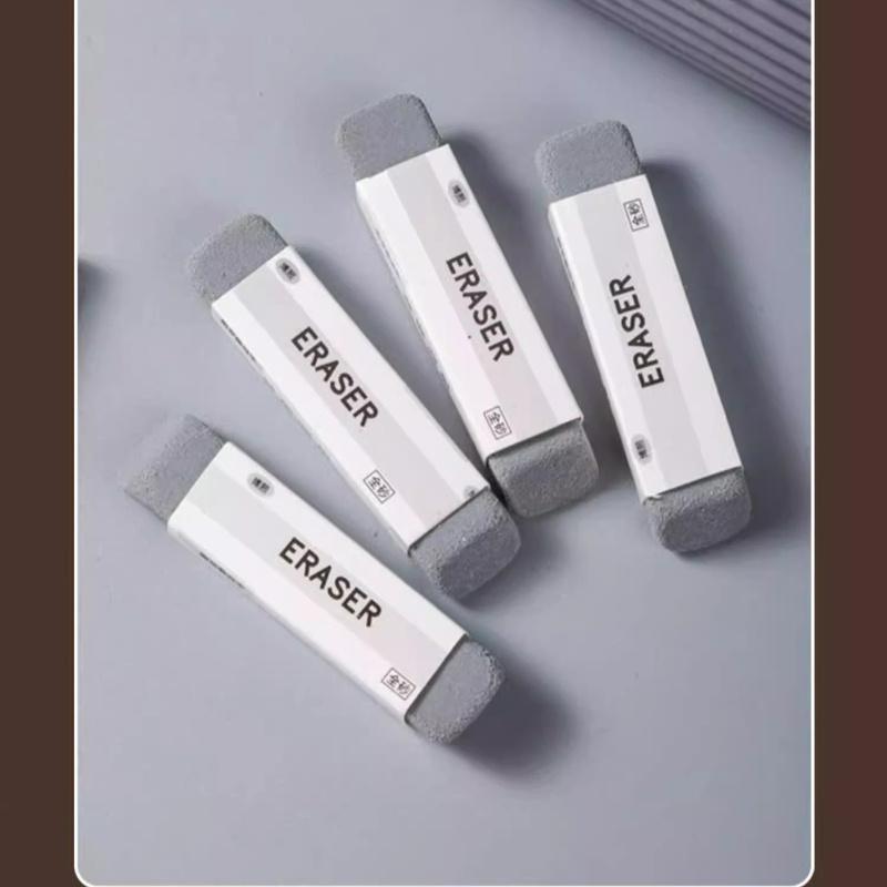 6pcs Frosted Eraser School Office Traceless Matte Erasers Ballpoint Pen Ink Pen Pencil Writing Correction Sand Eraser Stationary