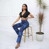 Elegant Patchwork High-Waisted Straight Leg Women's Jeans (2023)