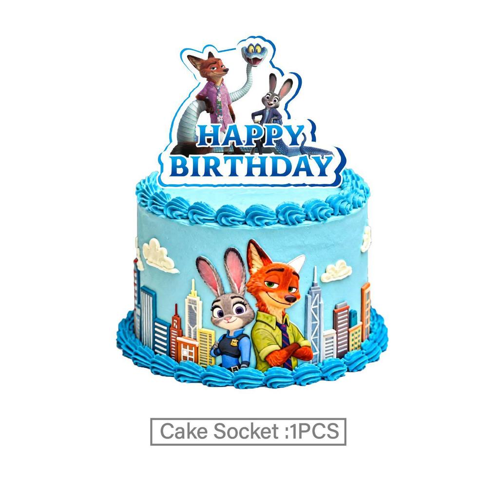 Zootopia 2 Birthday Party Decorations: Pull Flags, Plates, Cups, Napkins, Tablecloth
