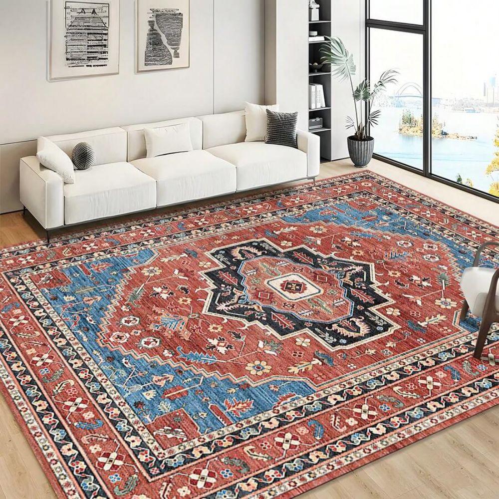 

Bohemian Living Room Carpet, Vintage Bedroom and Dining Room Mat, Non-slip Entrance Doormat, Home Decoration 50x80cm 20x31inch