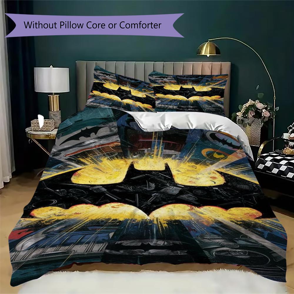 Dark Knight Gotham Bedding 1 Duvet Cover 2 Pillowcase Without Core Without Core Soft And Comfortable Duvet Cover And Pillowcase