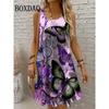 Dresses For Women 2026 Women Vacation Beach Summer Vest Butterfly Flowers Loose Dress Sundress Casual 3D Print Sleeveless Dress