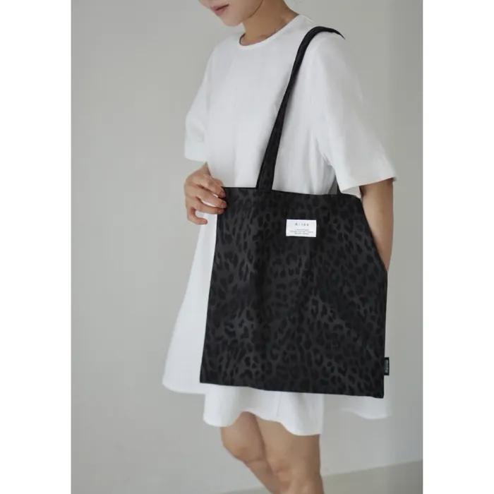 LEOPARD ECOBAG (gray)