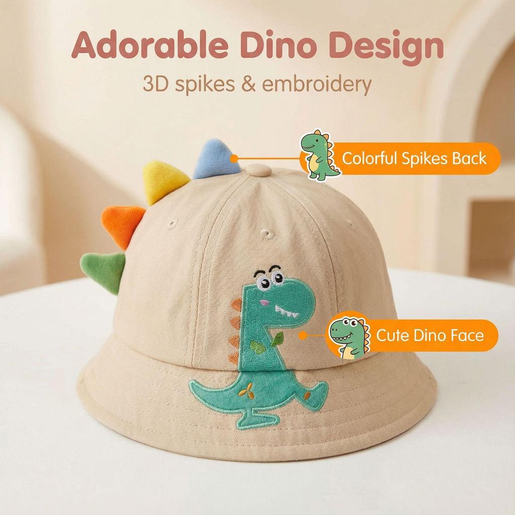 Spring/Summer Infant Bucket Sun Hat - Cute Dinosaur Design for Boys & Girls