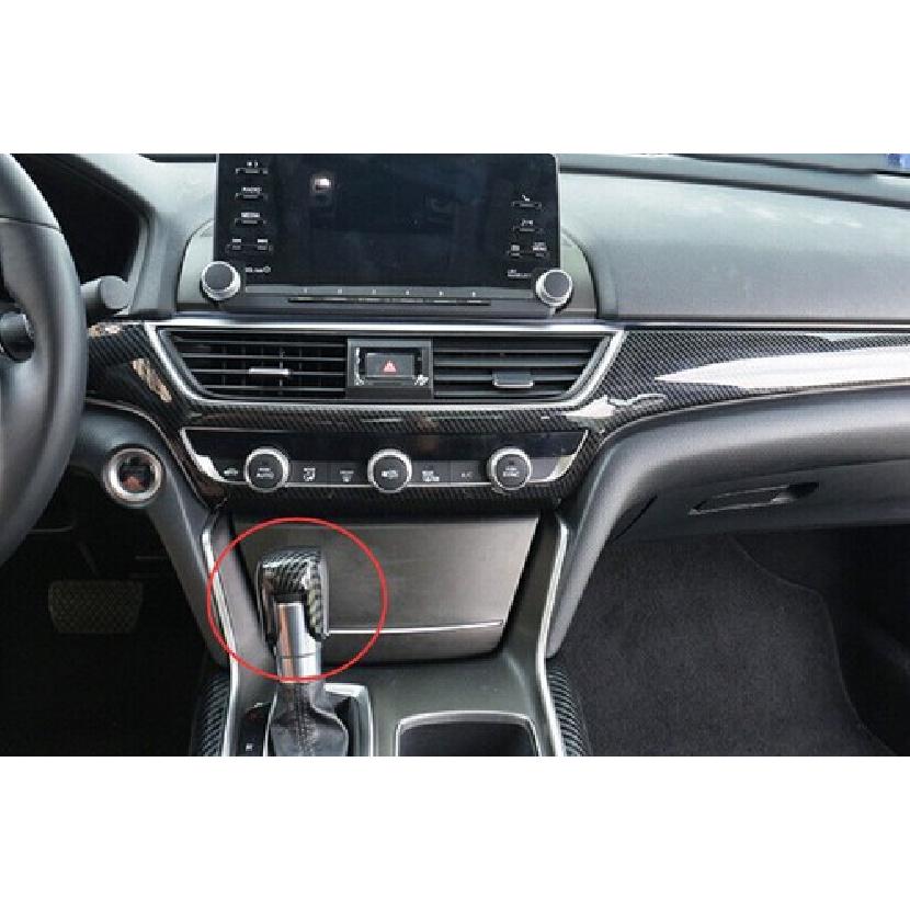Carbon Fiber Central Console Gear Shift Knob Trim Fit For Honda Accord 2018-
