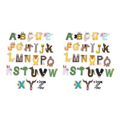 52 Pcs Letter Patches Animal Shape Colorful A To Z English Letter Patches DIY Embroidery Iron On