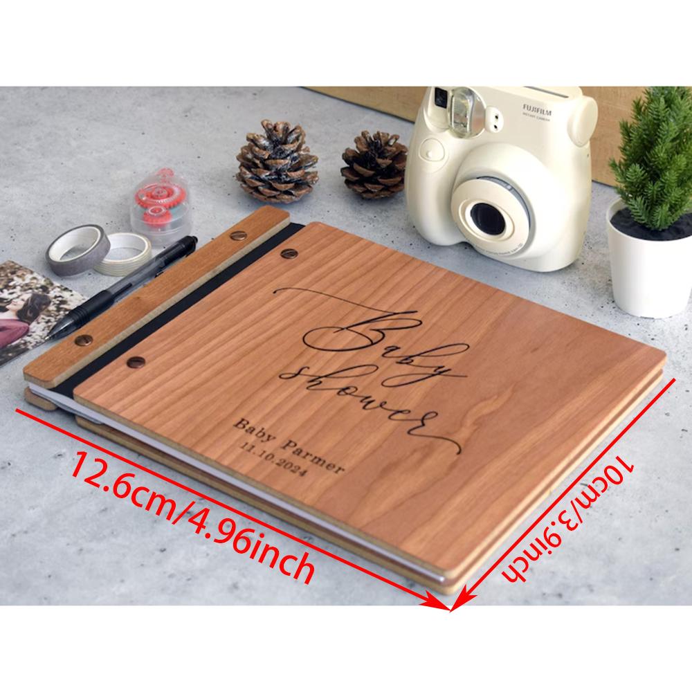 Personalised Wooden Guestbook Baby Shower Guest Book Photo Album Party Guest Book Alternative Keepsake for New Dad and Mum Gift