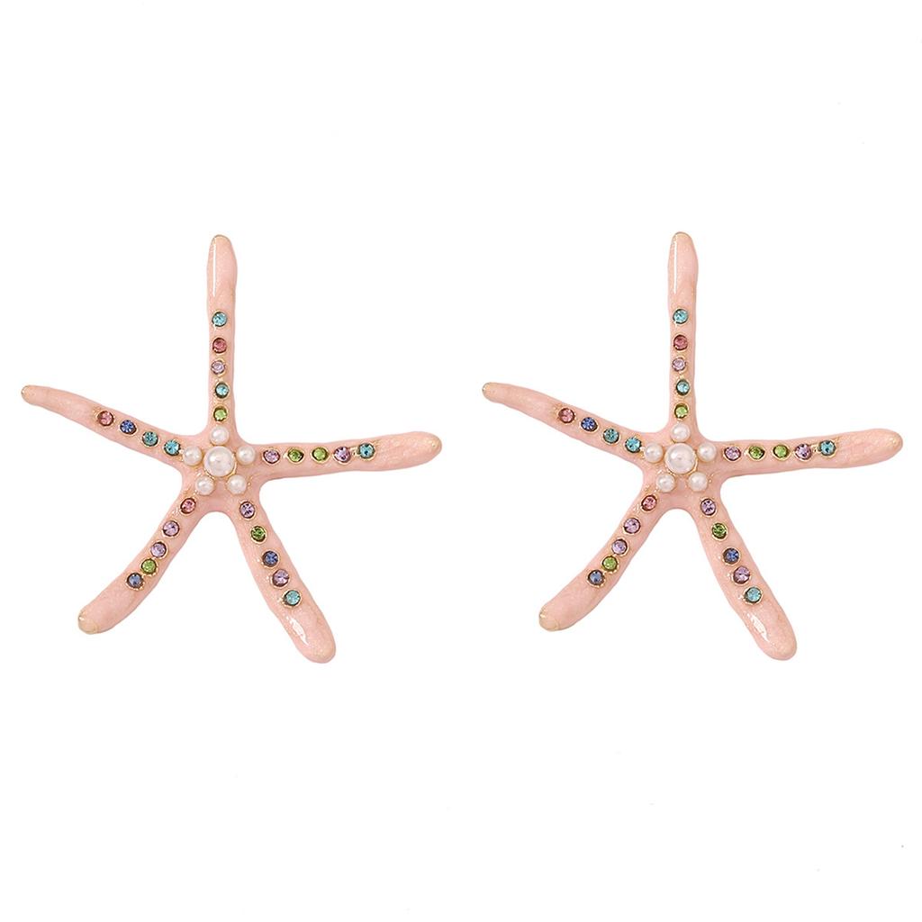 European and American High Temperament Light Luxury Niche Retro Fashion Trend Alloy Starfish Internet Celebrity Earrings Stud Earrings