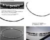 Royal Jewelry 3mm 18k Mirror Cut Ring with Sparkling Black Diamond and Crystal Necklace [ROYAL JEWELRY] (Yellow Gold, 42)