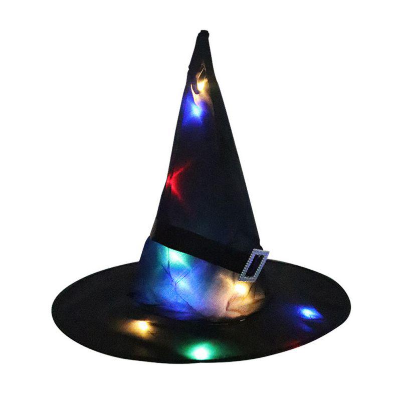 Halloween Glowing Hat Kids Adult Party Prom Dress Up Witch Hat (Glowing Witch Hat Pink)