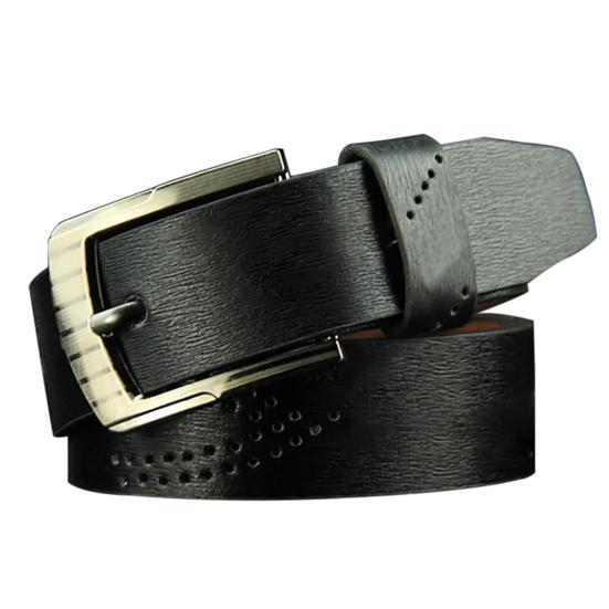 Leather Belt Hollow Colorful Reusable Pin Buckle Belt for Boy