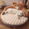 Cat Bed High Backrest All Seasons Hug Design Washable Cozy Cat Warm Pad for Cats Dogs Pets Little Bear