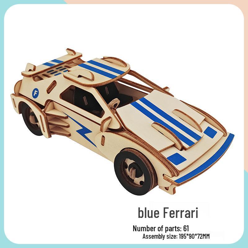 Wooden 3D Puzzle Car - Educational Handmade Toy for Kids