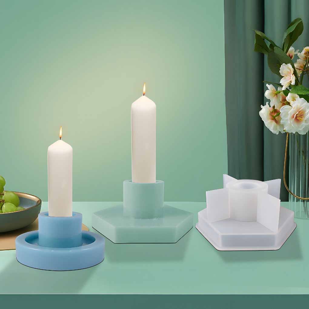 Adulti Suport pentru lumanari din rasina epoxidica Mucegai din silicon pentru casa Rezistent la temperaturi ridicate Accesorii pentru matrita de baza pentru sfesnic