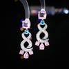 Women's Light Luxury Design Inlaid Zircon Geometric Pendant Earrings Fashionable And Versatile Niche Design Earrings