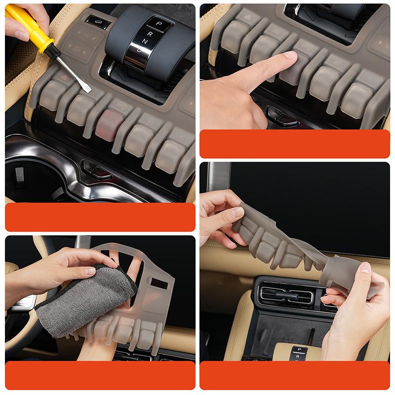 Central Control Button Protector Silicone Pad For BYD Leopard 5 Leopard 8 Leopard 3 Gear Panel Protective Cover Car Accessories