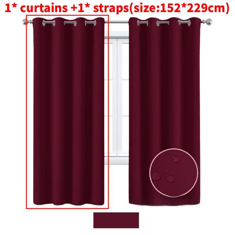 Nordics Full Blackout Solid Color Curtain With Polyester Fabric For Living Room And Bedroom Windows