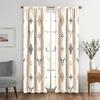 2pcs Boho Tribal Bull Skull Printed Curtains, Designed for Light Filtering, Quality Material, Ideal for Western Style Home Windo