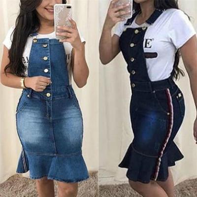 jean suspender skirt